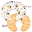Nursing Pillow Cover Stretchy Pillow Slipcovers for Breastfeeding Moms Two-Sided Design (Bee Combination)