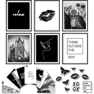 97 Decor Black and White Posters for Room Aesthetic - Black and White Wall Decor, Boy Play Bunny Art Prints, Retro Trendy Posters for Teen Girls Dorm Bedroom Office Decoration (8x10 UNFRAMED)