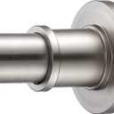 BRIOFOX Industrial Shower Curtain Rod - Rustproof Non-Slip 27-43 Inch 304 Stainless Steel Tension Curtain Rod for Window or Bathroom, Brushed Nickel