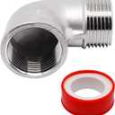 1Pcs 304 Stainless Steel 90 Degree Elbow 1" NPT Male Pipe to 1" NPT Female 304 Stainless Pipe Fitting