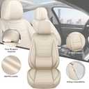 DHAEY Car Seat Covers for Lexus RX 350 2007-2025, Luxury Breathable Seat Cover, Nappa Leather, Wear-Resistant, Anti-Slip, Quick Installation, 2PCS Front, Beige