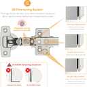 Chibery 10 Pack Frameless Inset Soft Close Concealed European Hinges, Self Closing Satin Nickel, 105 Open Angle 4D Adjustment, Speed Control, Clip On, Stainless Steel for Cabinet Door