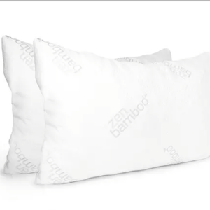 Zen Bamboo Breathable Bed Pillows for Sleeping, 2-Pack King