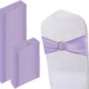 150 Pack Spandex Stretch Chair Sashes Bows, Elastic Stretch Chair Cover Bands Ties with Buckle Slider for Wedding Party Ceremony Reception Event Banquet Decoration (Purple)