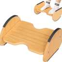 Amazer Bamboo Foot Rest for Under Desk at Work, 2-in-1 Reversible Rocking Footrest Adjustable Foot Stool, Ergonomic Footrest for Under Gaming Desk, Feet Support Leg Footstools for Home Office