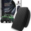 Armrest Cover for Ford Bronco 2021-2025 Center Console Pad with Organizer Storage Pockets, Black Faux Leather Arm Rest Lid Protector Cushion Interior Accessories 2/4 Door (for Bronco)
