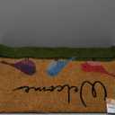 Colorful Birds - 29"x17" - Coir Door Mat with Heavy Duty Backing - Welcome Mats for Entryway, Porch - Anti-Slip PVC & Coconut Fiber Surface - Natural Home Accessories, Minimalist Original Design
