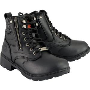 Milwaukee Leather MBL9320W Women's Black Premium Leather Wide-Width Lace-Up Motorcycle Rider Boots (8.5 Wide)