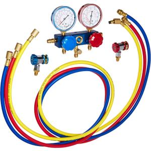 Robinair (49134A) R134 Aluminum Manifold, Hose Set and Service Couplers,MultiColor