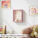 Love-KANKEI Shadow Box Frame 8x10,Wood Deep Shadow Box Display Case with Unique Beads Door and Glass Window, Memory Box Gift for Pictures,Medals,Memorabilia,Collections Pink