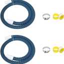 1 1/2" Swimming Pool Filter Hose Replacement Kit for Above Ground and Inground Swimming Pool Vacuums with Hose Clamp, 6FT (2 Packs)