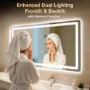 LED Bathroom Mirror, 55"x30" Bathroom Vanity Mirror with Lights for Wall, Smart Anti-Fog, Stepless Dimmable with 3 Color Mode, Backlit + Front Lit, Memory Function, ETL Listed