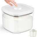 Airtight Rice Container 10 Lbs, Clear Plastic Food Storage Container Bin For Flour Sugar, Dry Food Holder with Easy Locking Lid for Kitchen Pantry Organization and Storage