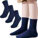 Boys Girls Crew Socks Seamless Ankle Socks Kids Cotton Athletic Sock Youth School Uniform Sock 3/5 Pairs (S)