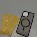 Miracase Magnetic for iPhone 15 Case (Compatible with MagSafe)with 2X Screen Protectors Military-Grade Protection, Anti-Fingerprint Translucent Matte Phone Cover for iPhone 15 6.1 inch, Black