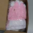 30 Pack Christmas Santa Hats Silverware Holders Mini Santa Hats Xmas Party Dinner Table Dinnerware Decorations Christmas Party Supplies for Red Wine Bottle, Knife, Fork, Candy (Pink)