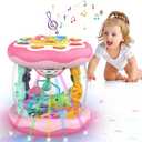 Baby Girls Toys 0-6 Months, Ocean Rotating Projector Music Light Up Newborn Aquarium Toy, Infant Tumme Time Toy for 3 4 5 6 7 8 9 Months, Crawling Toys for 1 Year Old, Gifts for Birthday, Baby Shower