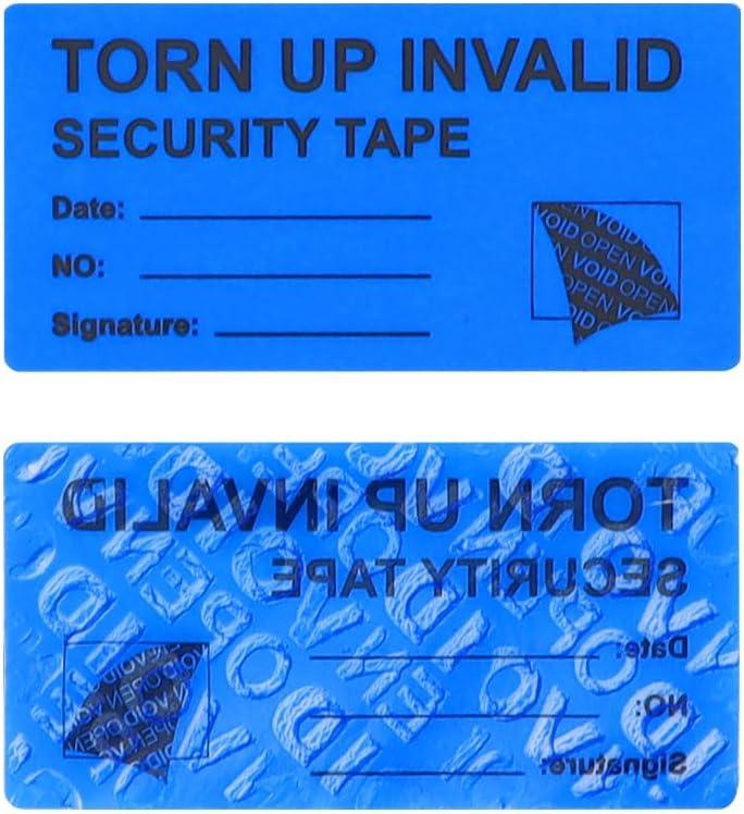 2 x Solitary Walker 100Pcs Tamper Evident Security Void Stickers 1x2 inch Blue Tamper Proof Labels Safety Torn up Invalid Seals Tape No Transfer No Damage to Protected Item