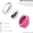 2 x Waterproof Airtag Holder for Dog Collar, Soft Full-Body Protective Airtag Holder for Dog & Cat Collars, Ultra-Durable, Easy Installation, Lightweight Clear Airtag Case (Rose, Small)