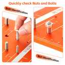 44 Nut and Bolt Thread Checker Standard and Metric, Bolt Sizer and Thread Gauge with 22 Metric and 22 Standard, Bolt Size Finder, Wall-Mountable Bolt Gauge