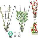 Garden Trellis for Climbing Plants Outdoor & Indoor, 47in Plant Trellis for Vines, Flowers,Tomato cage 3 Shapes Rustproof Plant Support Trellis for Potted Plants,Rose, Cucumber, Pea, Tomato, 2Pack