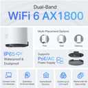 TP-Link Deco X20-OUTDOOR AX1800 Dual-Band Wi-Fi 6 Outdoor Mesh WiFi Extender Unit | Up to 2,200 sq.ft| 2 Gigabit PoE+ Ports, Waterproof| HomeShield| 3 Mounting Options| Secure by Design, 1-Pack