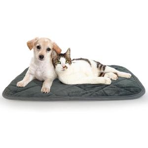 Self-Warming Cat Bed Indoor/Outdoor Super Soft Self Heating Pet Mat Washable Thermal Pad for Cat & Dog 29x19.6 inch (Gray)