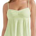 OMKAGI Cute Peplum Camisole Tops for Women Built in Bra Sleeveless Going Out Tank Top (Medium, 22-light Green)