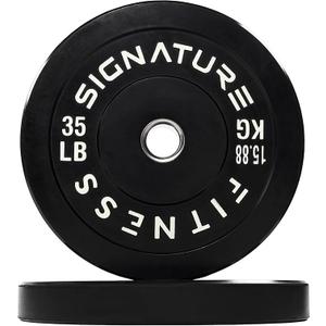 Olympic Bumper Plates, 2" Weight Plates for Strength Training & Weightlifting, Pairs, Sets or Sets with 7FT Barbell, Multiple Options 35lb