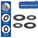 QISHENG 100 PCS Black 3/8"-16(ID10.25MM OD20.5MM) Stainless Steel SAE Flat Washer,Stainless Steel 18-8 A2(304) Washer,Home Washer