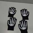 CROSSFINGERS Skeleton Gloves with Touchscreen and Warm for Halloween Cosplay Party and Daily Wears 2 Pairs