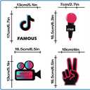 LINGTEER Tic Tok Music Party Decoration Kit - 30 Pcs Foil Ceiling Hanging Swirls Streamers Perfect for Music Happy Birthday Party Gift Decorations Sign.