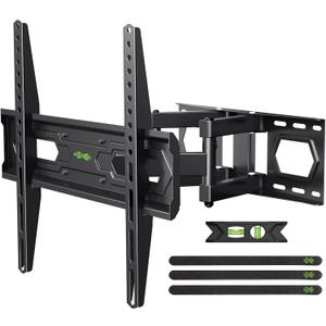USX MOUNT TV Wall Mount for 32-65 inch Flat Screen/LED/4K up to 110lbs, Full Motion TV Mount Bracket with Swivel & Tilt Articulating Dual Arms, Max VESA 400x400mm, Fits 12/16" Wood Studs (32-65FM TV Mount & 16" Wood Stud)