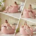 Achicsofar Giant Bean Bag Chairs for Adults Teens, Large Bean Bag Sofa Chairs with Filling Comfy Fuzzy BeanBag Chair with Armrests for Bedroom Living Room Reading, Medium