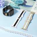 3 Pack Designer Sport Band Compatible with Apple Watch Band 38mm 40mm 41mm Women, Soft Silicone Sport Strap with Bee Decoration Compatible with iWatch Series 9 8 7 6 5 4 3 2 1 SE, WBG 38mm