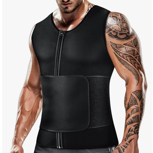Cimkiz Men's Waist Trainer Sauna Suit Shirt, Gym & Exercise Compression Vest, Sweat-Boosting Workout Top- Size 4XL