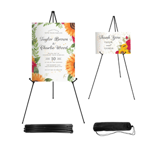 JEAWIWI 2PCS Black Easel Stand for Wedding Sign Stand, 66 Inch Portable Adjustable Poster Stands for Display, Floor Tripod Collapsible Display Easel, Balck Metal Easel Stand with Portable Bags