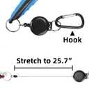 Pack of 2 Golf Club Brush Groove Cleaner with 2 Ft Retractable Zip-line and Aluminum Carabiner Lightweight and Stylish, Must-Have Golf Tool for Cleaning Dirty Clubs Groove (Blue + Black)