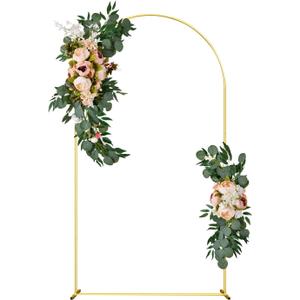 Wedding Arch Backdrop Stand 7.2FT Gold Wedding Balloon Arched Backdrop Stand Square Arch Frame for Birthday Party Bridal Baby Shower Ceremony Decoration
