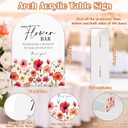 Acrylic Wedding Signs Flower Bar Sign for Ceremony and Reception, 6x8" Arch Acrylic Table Decor, Love Is In Bloom & Baby In Bloom Decorations for Baby Shower Bridal Shower Engagement Party