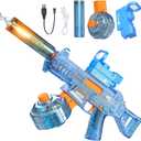 Automatic Electric Water Gun with LED Effects, Auto Water Suction Powerful Squirt Guns Pistol for Adults Kids, Auto Water Blaster Pistol Outdoor Summer Toys for Pool Beach Party (Blue)