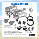 New 12 Volt Dual Chrome 440C 200 PSI Air Compressor Kit 440C