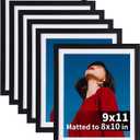 Lavezee 8x10 Picture Frames Set of 6, Display 8 x 10 Pictures with Mat or 9x11 Without Mat, Multiple Photo Frames for Wedding Birthday Thanksgiving Mother's Day