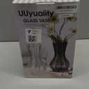 10" Decorative Modern Flower Vase for Floral Arrangements, Large Elegant Clear Glass Vase for Bouquet(Transparent) (Clear, 01)