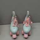 jessie Roller Skates for Women Girl Adult, PU Leather Light-up Wheels Roller Skate for Beginners Professionals Indoor Outdoor (35-Women 4.5/Youth 3.5, Pink&Green)