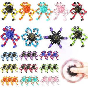 Transformable Fidget Spinners,Funny Stress Relief Sensory Fidget Toys,Deformable Chain DIY Robot Fingertip Gyros Toys Party Favors Easter Basket Stuffers for Kids and Adults (36PC)