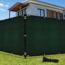 UIRWAY Privacy Screen Fence 6ft x 50ft Green Covering Heavy Duty Chain Link Mesh Fencing Commercial Windscreen 90% Blockage UV Outdoor Shade Cover Netting for Garden Yard Patio (Green)