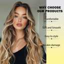 Long Blonde Wig for Women Middle Part Ombre Blonde Wavy Wigs Natural Looking Synthetic Heat Resistant Fiber Wigs for Daily Party Use (26 Inch)