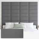 IFNOW Wall Mounted Headboard, Peel and Stick Panels, Dark Grey, Queen