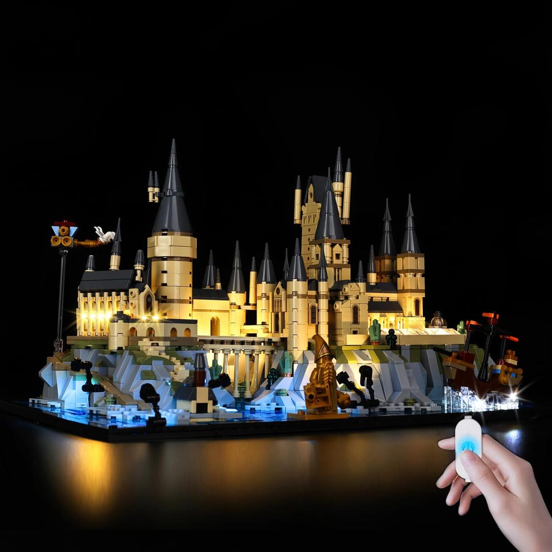 BrickSoul Upgrade Light Kit for Lego 76419 Hogwarts Castle and Grounds Building Set | with ON/Off & Dimmer Switch & Hidden Cable Tech | Easy Install Lighting Set (76419 Set NOT Included)